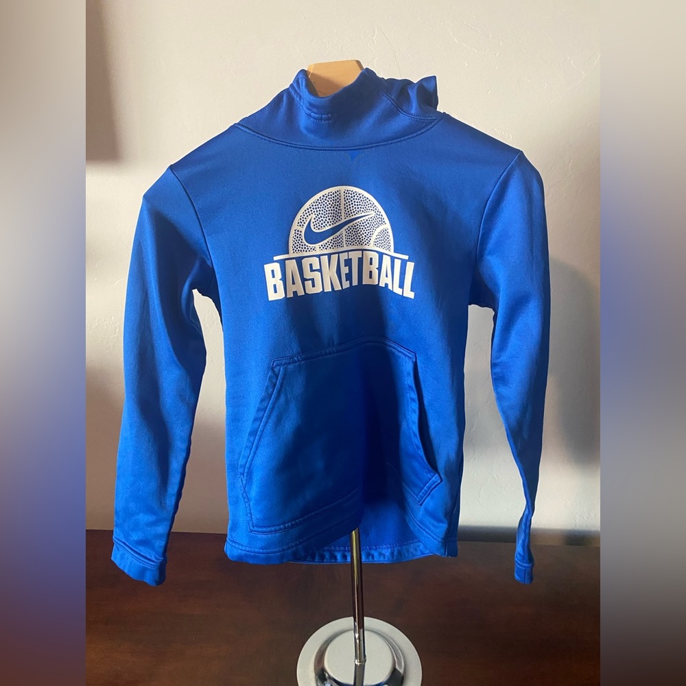 Nike Dri-Fit Basketball Boys Medium Blue Hoodie